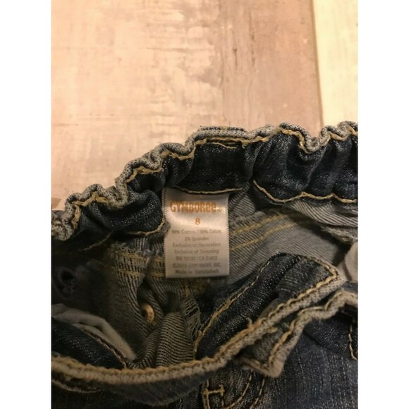 Girls Gymboree Denim Jeans With Flower Embroidery - Elastic Waistband - Size 8 - Picture 3 of 4